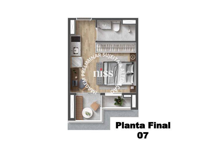 Apartamento, 1 quarto, 21 m² - Foto 6